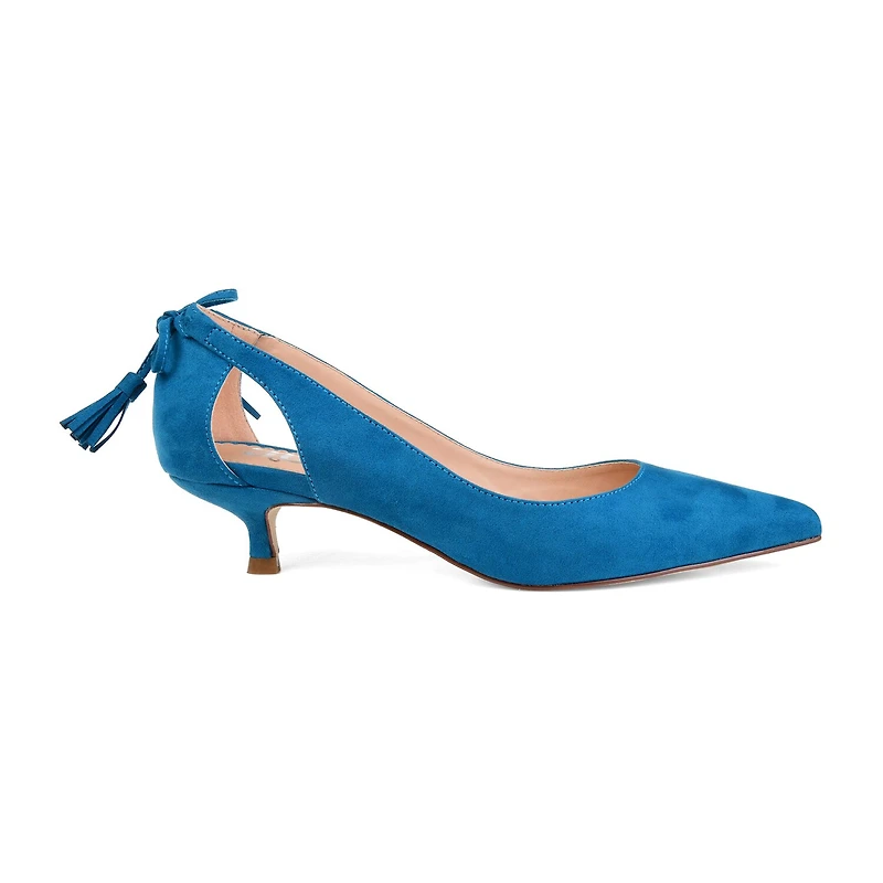 Journee Collection Womens Bindi Slip-on Pointed Toe Kitten Heel Pumps