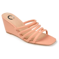 Journee Collection Rizie Womens Round Open Toe Wedge Heel Pumps