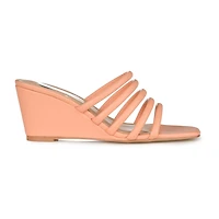 Journee Collection Rizie Womens Round Open Toe Wedge Heel Pumps