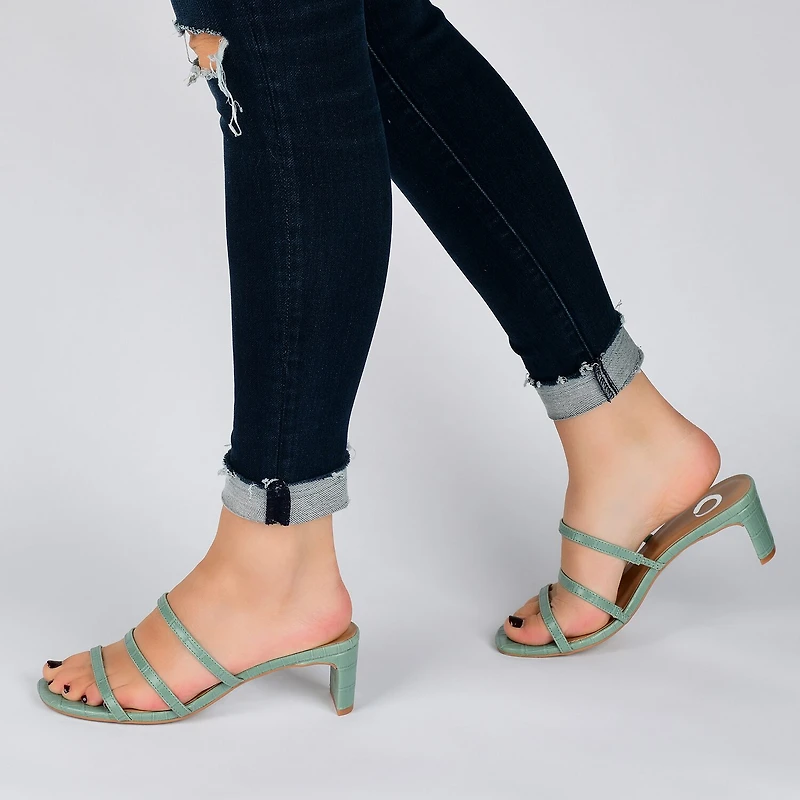 Journee Collection Hariett Womens Round Open Toe Block Heel Pumps