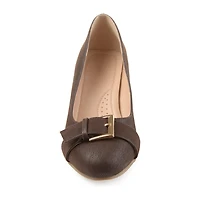 Journee Collection Graysn Womens Round Closed Toe Wedge Heel Pumps
