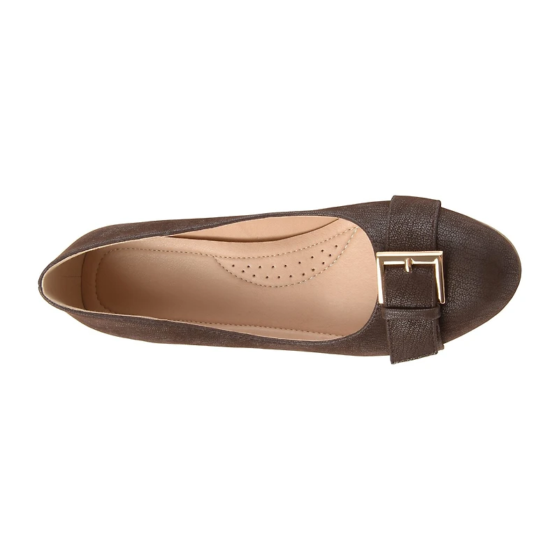 Journee Collection Graysn Womens Round Closed Toe Wedge Heel Pumps
