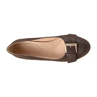 Journee Collection Graysn Womens Round Closed Toe Wedge Heel Pumps