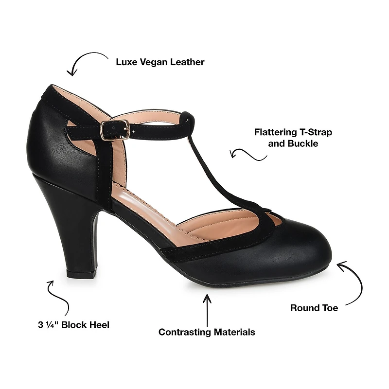Journee Collection Womens Round Stacked Heel Pumps