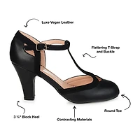 Journee Collection Womens Round Stacked Heel Pumps