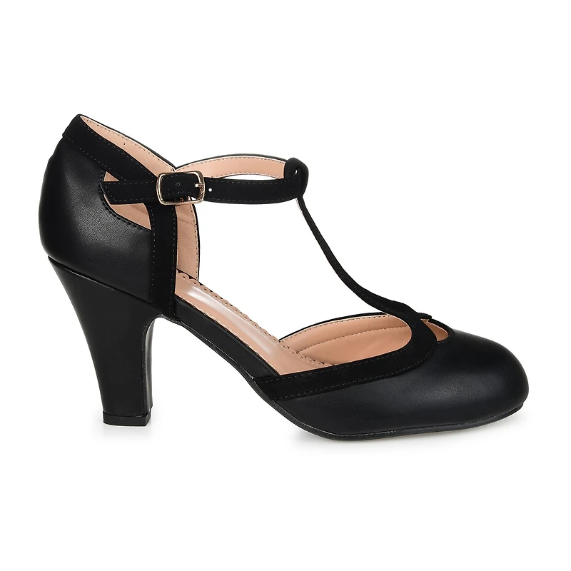 Journee Collection Womens Round Stacked Heel Pumps