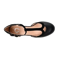 Journee Collection Womens Round Stacked Heel Pumps