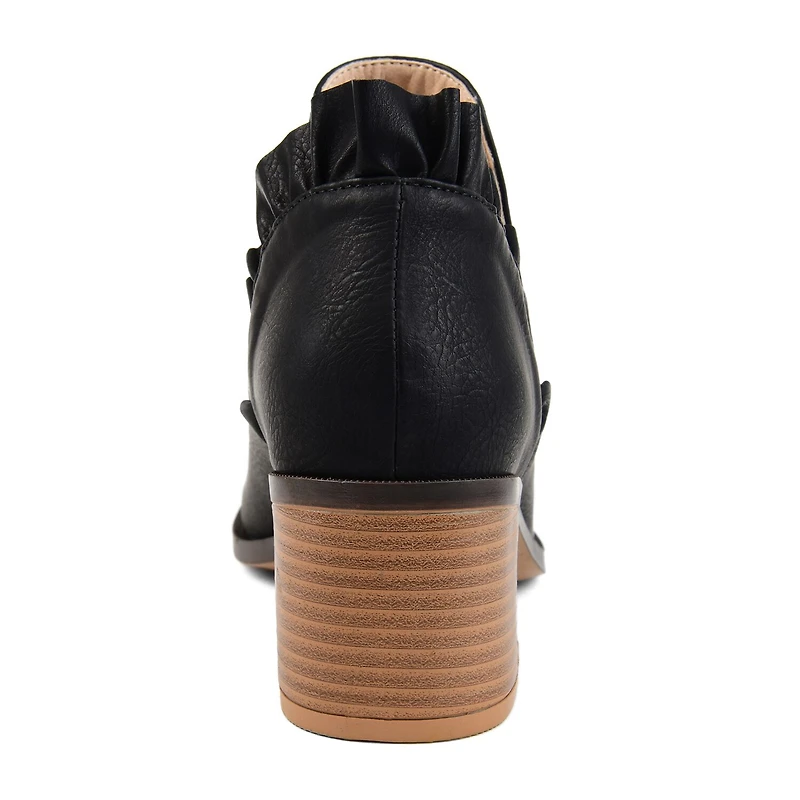 Journee Collection Womens Lennie Booties Stacked Heel Slip-on