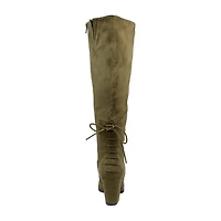 Journee Collection Womens Leeda Extra Wide Calf Riding Boots Block Heel Zip