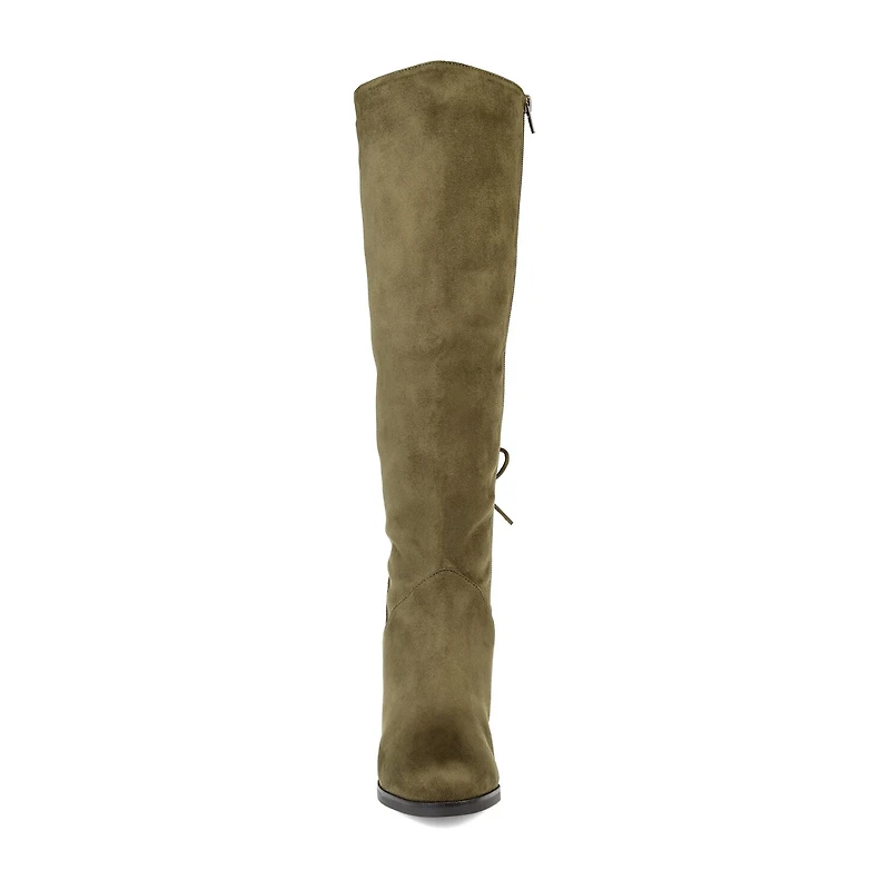 Journee Collection Womens Leeda Extra Wide Calf Riding Boots Block Heel Zip