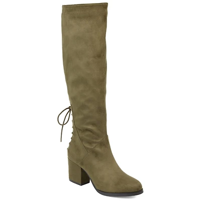 Journee Collection Womens Leeda Extra Wide Calf Riding Boots Block Heel Zip