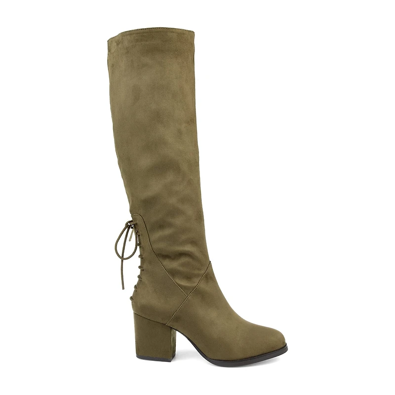 Journee Collection Womens Leeda Extra Wide Calf Riding Boots Block Heel Zip