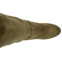 Journee Collection Womens Leeda Extra Wide Calf Riding Boots Block Heel Zip