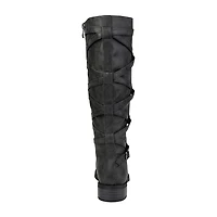 Journee Collection Womens Carly Extra Wide Calf Stacked Heel Riding Boots