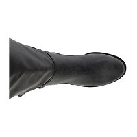 Journee Collection Womens Carly Extra Wide Calf Stacked Heel Riding Boots