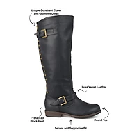 Journee Collection Womens Spokane Studded Riding Boots
