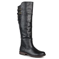 Journee Collection Womens Tori Double-Buckle Knee-High Riding Boots