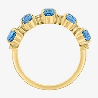Effy Final Call Limited Quantities! Womens 1/10 CT. T.W. Genuine Blue Topaz 14K Gold 5-Stone Band