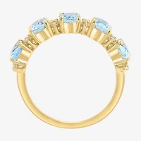 Effy Final Call Limited Quantities! Womens 1/10 CT. T.W. Genuine Blue Aquamarine 14K Gold 5-Stone Band