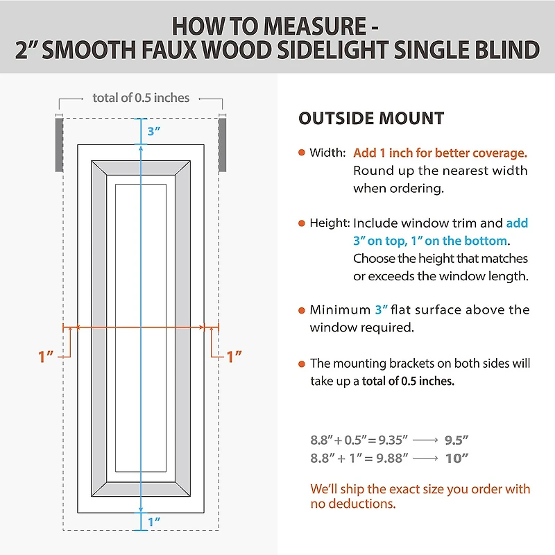 Smooth Sidelight 2" Cut-To-Width Cordless Faux Wood Blind