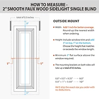 Smooth Sidelight 2" Cut-To-Width Cordless Faux Wood Blind
