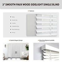 Smooth Sidelight 2" Cut-To-Width Cordless Faux Wood Blind