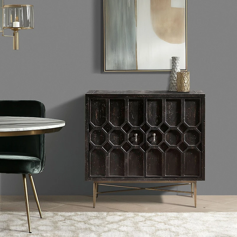 Madison Park Eddy Living Room Collection Storage Accent Cabinet