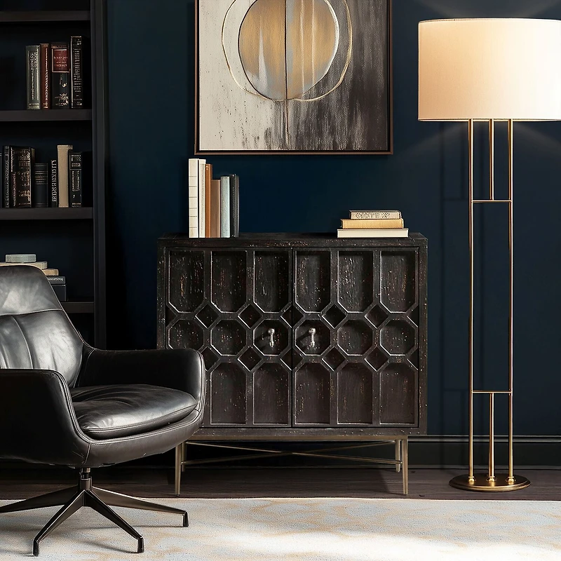 Madison Park Eddy Living Room Collection Storage Accent Cabinet