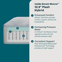 BeautySleep Dream Weaver 12.5" Plush Tight Top - Mattress + Adjustable Base