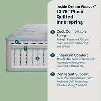 BeautySleep Dream Weaver 13.75" Plush Tight Top - Mattress + Adjustable Base