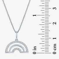 Rainbow (Gh / Si2 I1) Womens 1/10 CT. T.W. Lab Grown White Diamond Sterling Silver 18 Inch Pendant Necklace