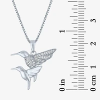 Hummingbird (Gh / Si2 I1) Womens 1/10 CT. T.W. Lab Grown White Diamond Sterling Silver 18 Inch Pendant Necklace