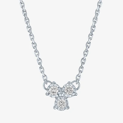 (Gh / Si2 I1) Womens 1/10 CT. T.W. Lab Grown White Diamond Sterling Silver Round 18 Inch Pendant Necklace