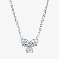 (Gh / Si2 I1) Womens 1/10 CT. T.W. Lab Grown White Diamond Sterling Silver Round 18 Inch Pendant Necklace