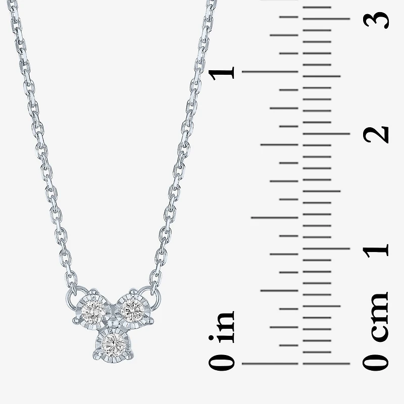 (Gh / Si2 I1) Womens 1/10 CT. T.W. Lab Grown White Diamond Sterling Silver Round 18 Inch Pendant Necklace
