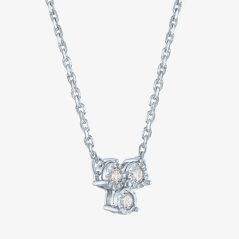 (Gh / Si2 I1) Womens 1/10 CT. T.W. Lab Grown White Diamond Sterling Silver Round 18 Inch Pendant Necklace