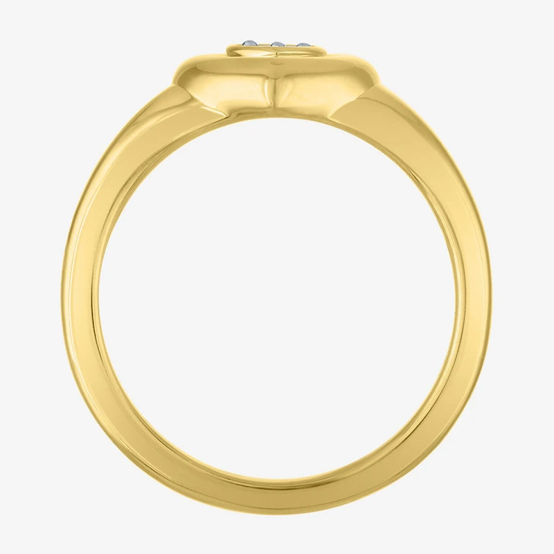 Heart (Gh / Si2 I1) Womens 1/10 CT. T.W. Lab Grown White Diamond 14K Gold Over Silver Sterling Cocktail Ring