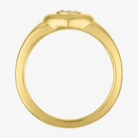 Heart (Gh / Si2 I1) Womens 1/10 CT. T.W. Lab Grown White Diamond 14K Gold Over Silver Sterling Cocktail Ring