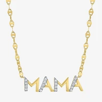 Mama (G-H / Si2-I1) Womens 1/10 CT. T.W. Lab Grown White Diamond 14K Gold Over Silver 18 Inch Pendant Necklace