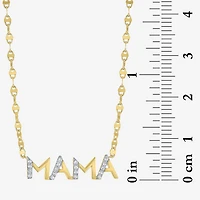 Mama (G-H / Si2-I1) Womens 1/10 CT. T.W. Lab Grown White Diamond 14K Gold Over Silver 18 Inch Pendant Necklace