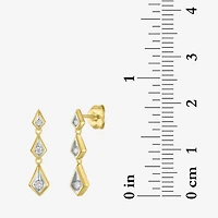 (Gh / Si2 I1) Womens 1/10 CT. T.W. Lab Grown White Diamond 14K Gold Over Silver Drop Earrings