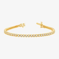 (Si1-Si2/G) Womens 3 CT. T.W. Lab Grown White Diamond Sterling Silver 7.5 Inch Tennis Bracelet