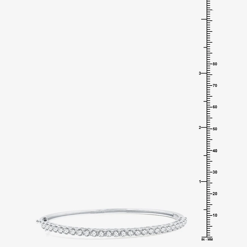 (G / Si1-Si2) Womens 3 CT. T.W. Lab Grown White Diamond Sterling Silver Round Bangle Bracelet