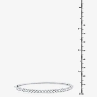 (G / Si1-Si2) Womens 3 CT. T.W. Lab Grown White Diamond Sterling Silver Round Bangle Bracelet