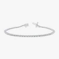 (G / Si1-Si2) Womens 1 CT. T.W. Lab Grown White Diamond Sterling Silver 7.5 Inch Tennis Bracelet