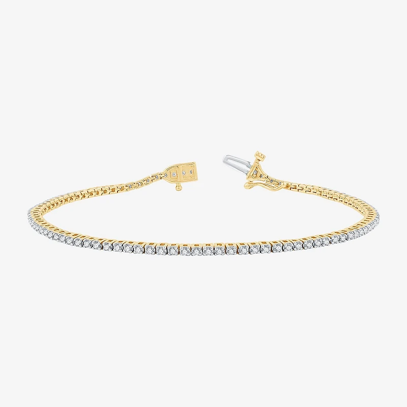 (G / Si1-Si2) Womens 1 CT. T.W. Lab Grown White Diamond Sterling Silver 7.5 Inch Tennis Bracelet