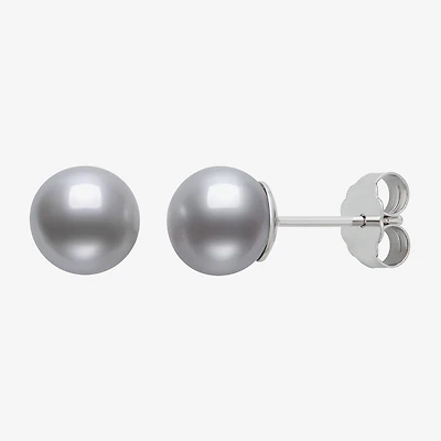 Cultured Freshwater Pearl Sterling Silver 8mm Ball Stud Earrings