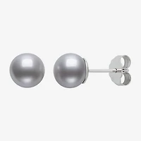 Cultured Freshwater Pearl Sterling Silver 8mm Ball Stud Earrings