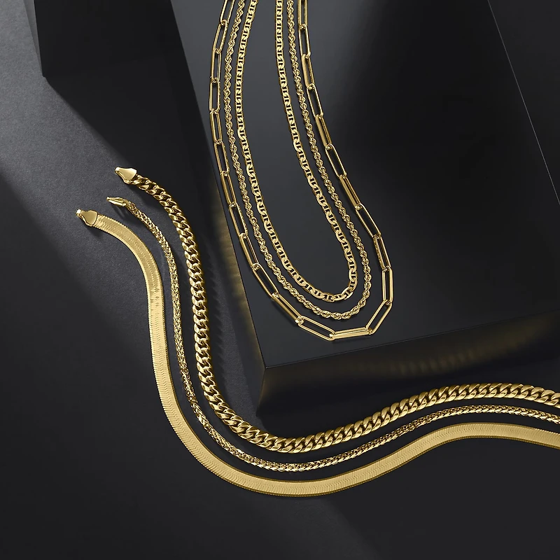 Unisex Adult 14K Gold 18 Inch Link Chain Necklace