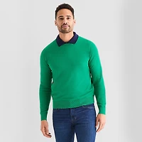 St. John's Bay Fine Gauge Mens Crew Neck Long Sleeve Pullover Sweater